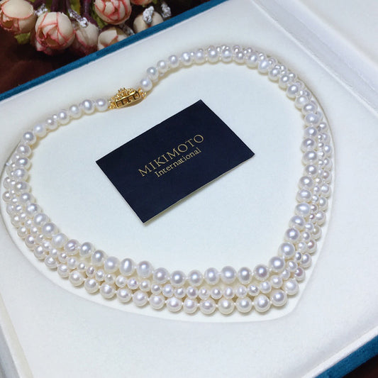 Multi-storey freshwater pearl necklace 3-10mm
