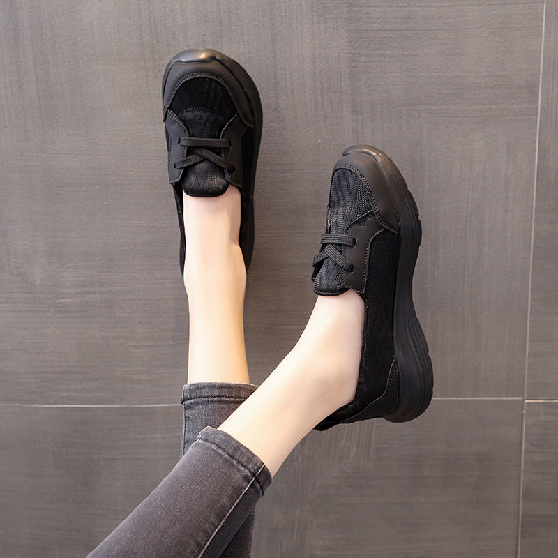 Women's sneakers wedge canvas shoes slip-on comfortable flats