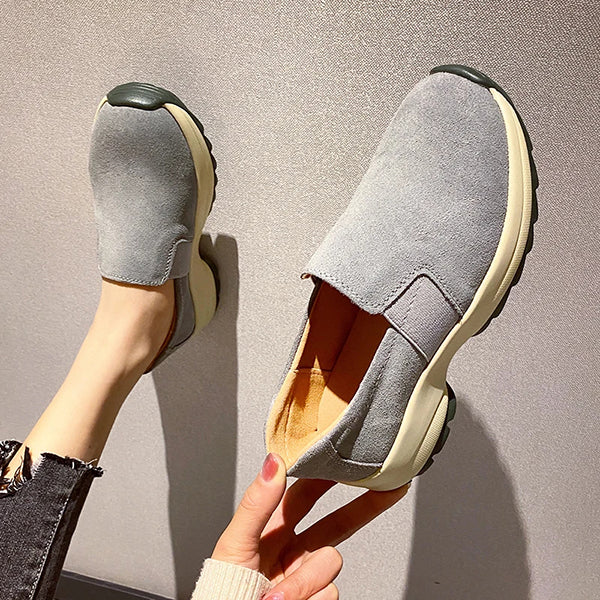 Women's Casual Suede Thick Sole Loafers