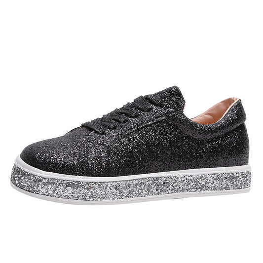 Platform Sneakers for Women Fashion Glitter Sequins Walking Shoes