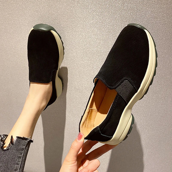 Women's Casual Suede Thick Sole Loafers
