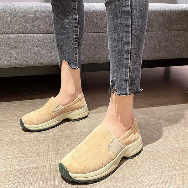 Women's Casual Suede Thick Sole Loafers