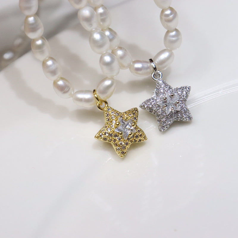 Natural Freshwater Pearl Necklace Clavicle Chain 4-5mm