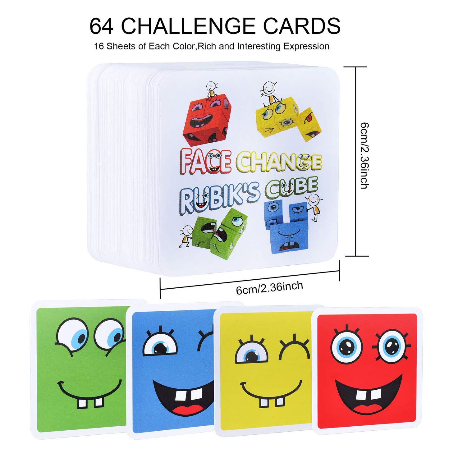 Wooden Expressions Matching Block Puzzle Educational Games Montessori STEM Toy for Kids Preschool Ages 3 Years and Up,Face-Changing Cube Building Blocks