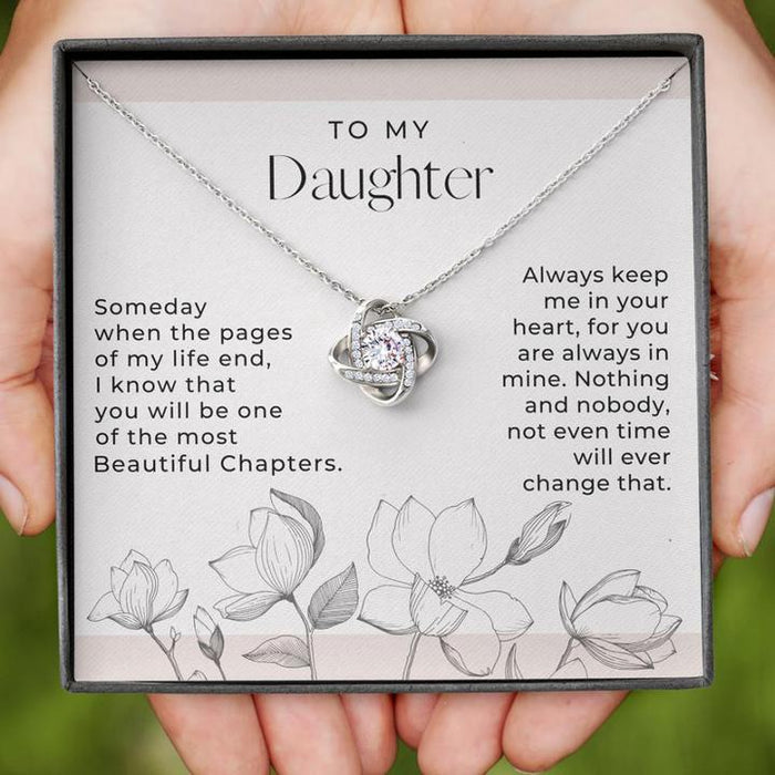 To My Daughter Love Knot Necklace,S925 Necklace