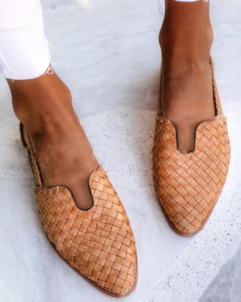 Solid Esparto Upper Flat Sandals