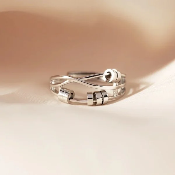 🔥LAST DAY 49% OFF🎁Anxiety Relieving Enamel Fidget Ring,S925 Sterling Silver