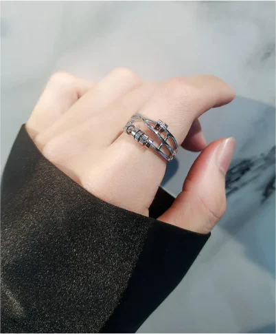 🔥LAST DAY 49% OFF🎁Anxiety Relieving Enamel Fidget Ring,S925 Sterling Silver