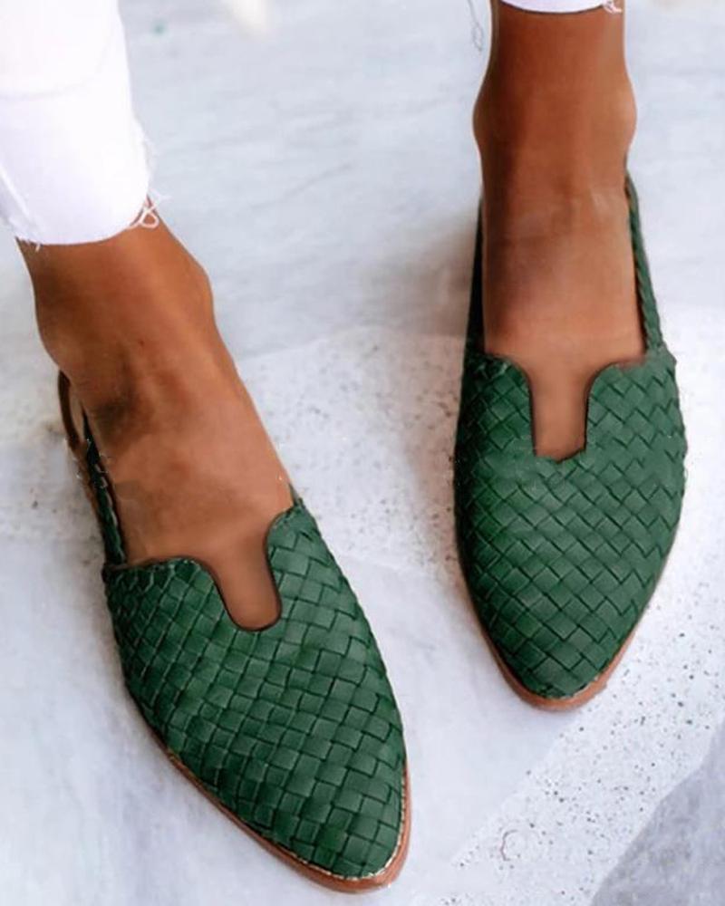 Solid Esparto Upper Flat Sandals