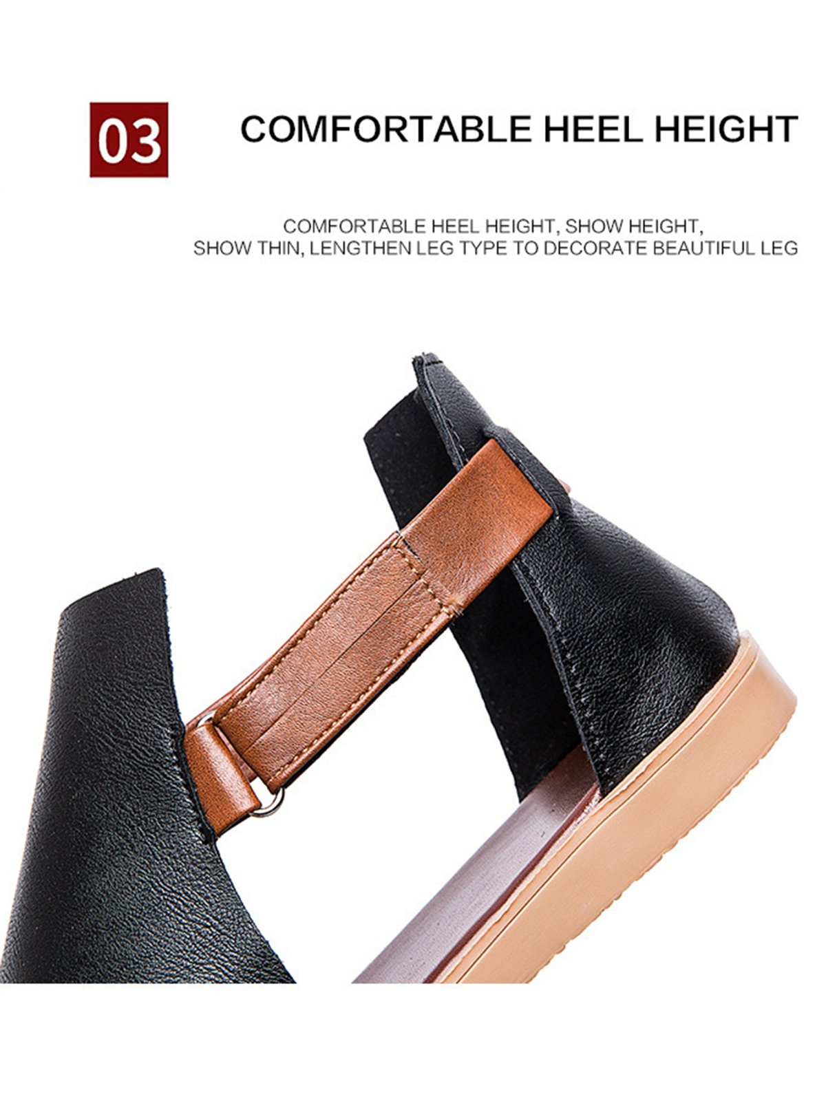 Retro Casual Old Velcro Peep Toe Sandals