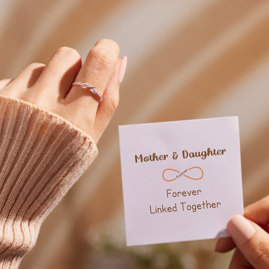 Infinity Ring for Mother and Daughter-Forever Linked Together