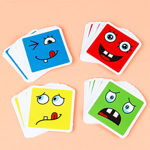 Wooden Expressions Matching Block Puzzle Educational Games Montessori  Toy for Kids Preschool Ages 3 Years and Up,Face-Changing Cube Building Blocks