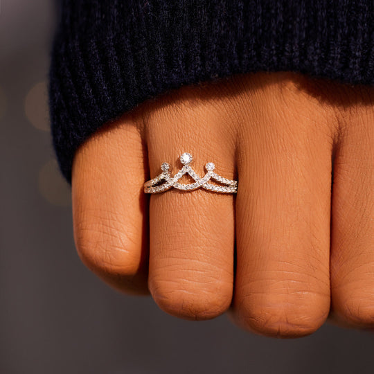 For Daughter Minimalist Crown Ring S925