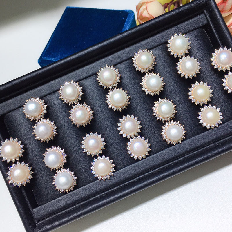 Natural fresh water pearl earrings 8-9mm