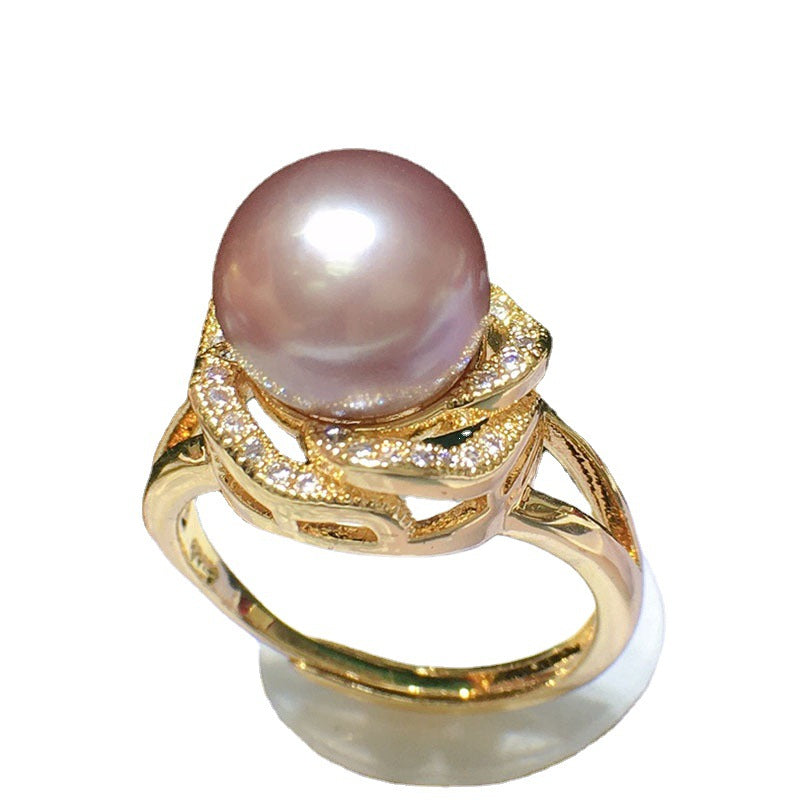 Natural freshwater pearl ring 9-10mm（can be adjusted）