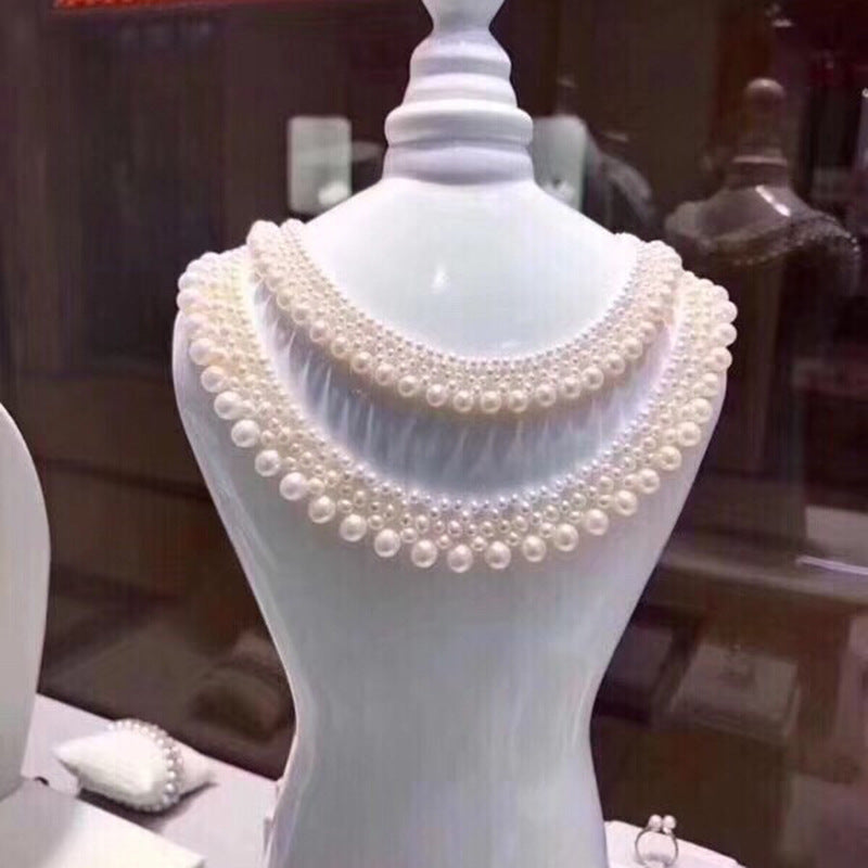 Multi-storey freshwater pearl necklace 3-10mm