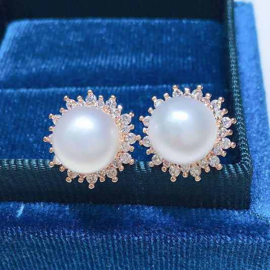 Natural fresh water pearl earrings 8-9mm