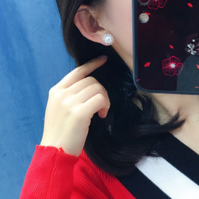 Natural fresh water pearl earrings 8-9mm