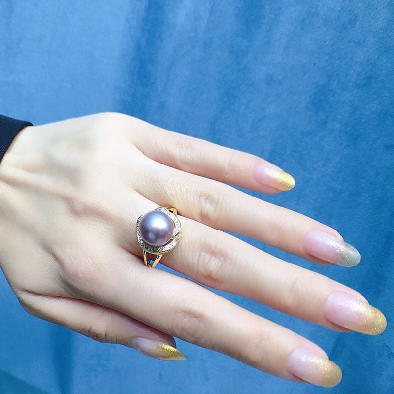 Natural freshwater pearl ring 9-10mm（can be adjusted）