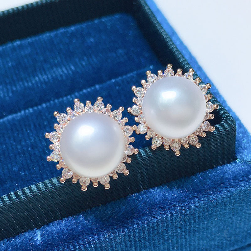 Natural fresh water pearl earrings 8-9mm