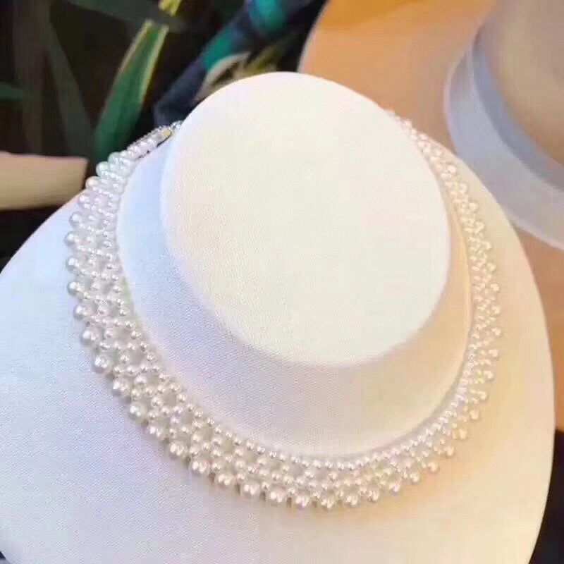 Multi-storey freshwater pearl necklace 3-10mm
