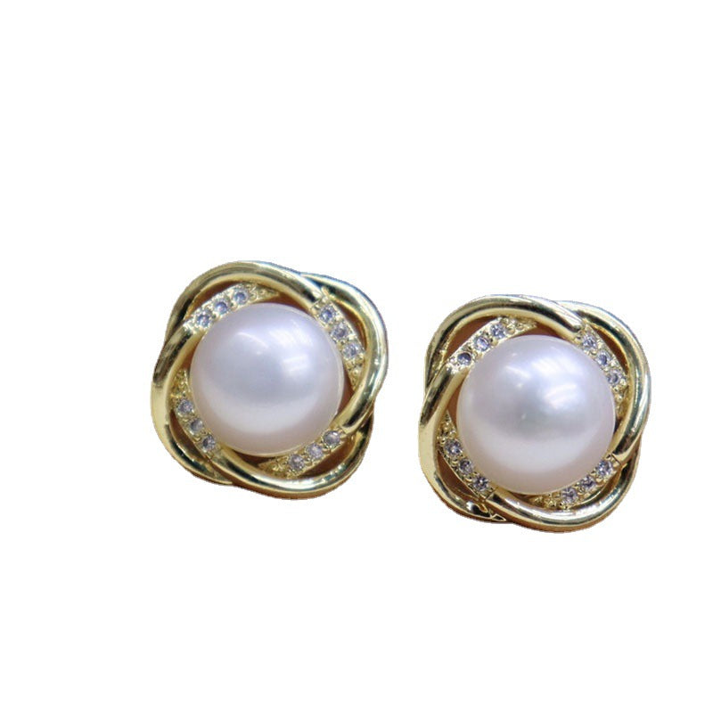 Natural fresh water pearl inlaid set 8-9mm