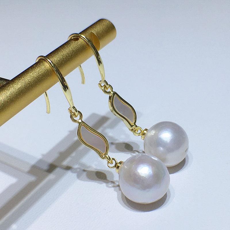 Natural fresh water pearl ear hook female 10-11mm