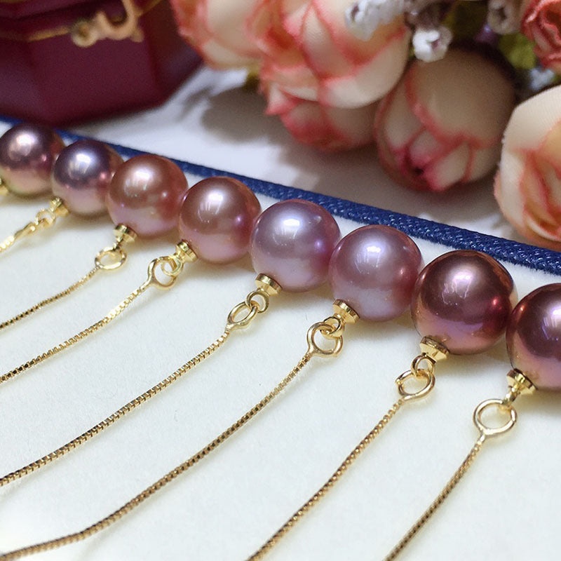 Natural fresh water pearl earrings are 8 - 9mm long section