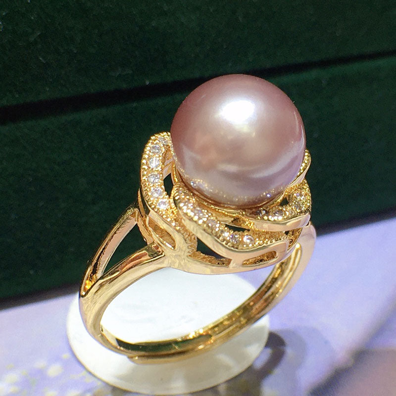 Natural freshwater pearl ring 9-10mm（can be adjusted）