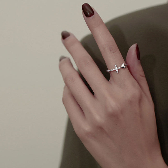 LAST DAY 50% OFF-To My Daughter Pray Through It Cross & Heart Ring