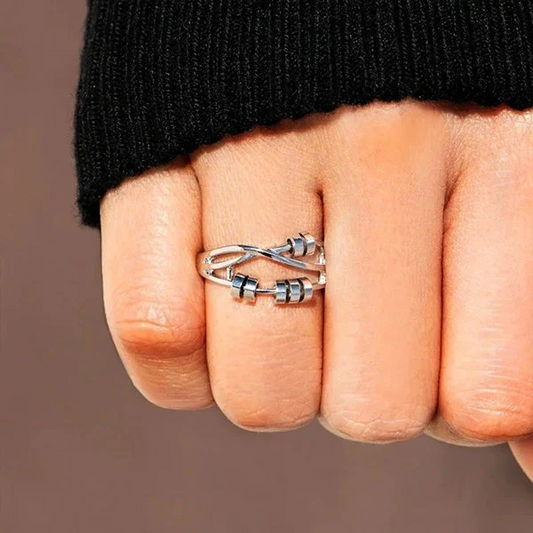 🔥LAST DAY 49% OFF🎁Anxiety Relieving Enamel Fidget Ring,S925 Sterling Silver