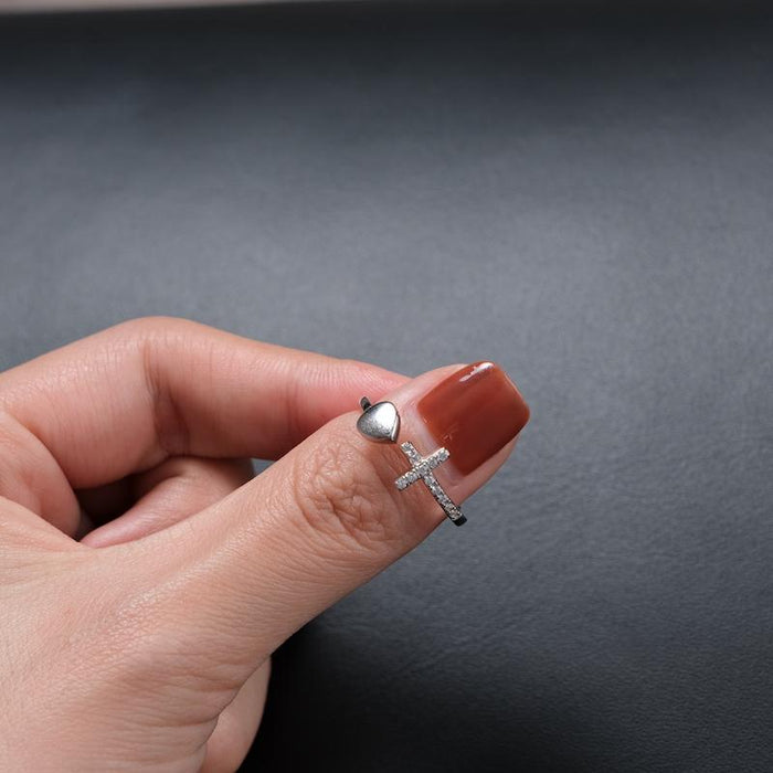 LAST DAY 50% OFF-To My Daughter Pray Through It Cross & Heart Ring