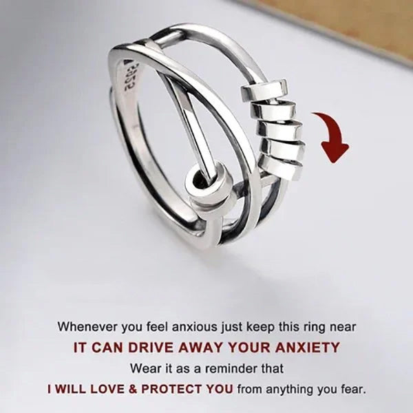 🔥LAST DAY 49% OFF🎁Anxiety Relieving Enamel Fidget Ring,S925 Sterling Silver