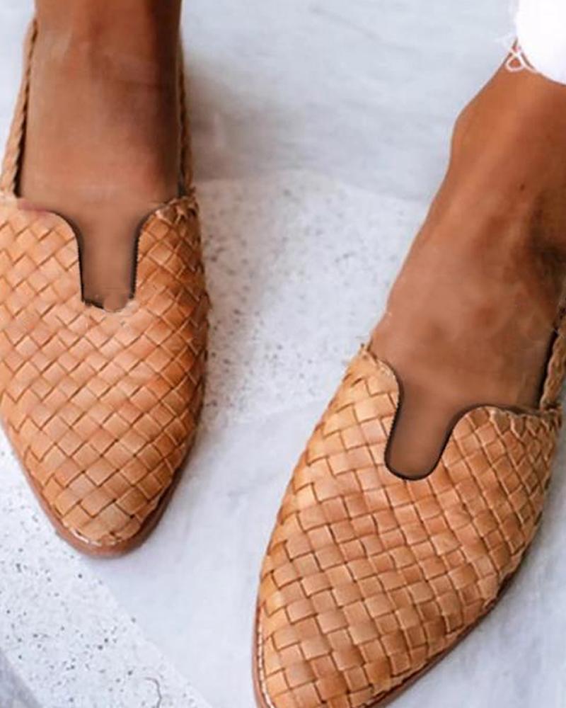 Solid Esparto Upper Flat Sandals