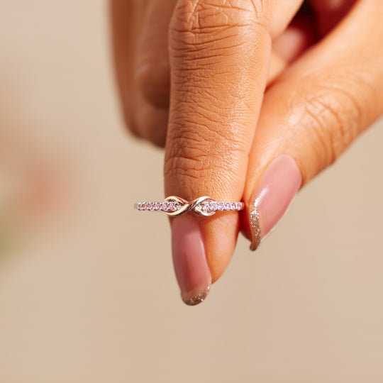 Infinity Ring for Grandmother and Granddaughter Forever Linked Together S925